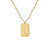 Leaocean Arabic Islamic Calligraphy Quran Necklace Muslim Pendant Corroded Rectangular Arabic You Are Enough Stainless steel Pendant Necklace Empowering Power Meaningful Birthday Jewelry for Men
