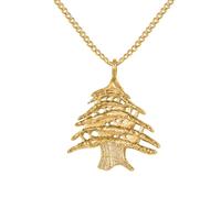 Leaocean Lebanese Cedar Tree Pendant Necklace Lebanon National Emblem Charm Necklace Lebanon Coat Of Arms Necklace Gift For Him Her Birthday, General, Stainless Steel, No Gemstone