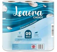 Leaoraa Choice 3 Ply Toilet Paper Roll Quilted Soft & Absorbent Comfortable Strong Everytime Fresh Luxury Bathroom Tissue (Regular, 1 Pack x 9 (9 Rolls))