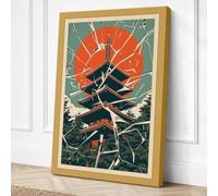 Leap Against the Sun Retro Canvas Wall Art Print 36x24 Inch