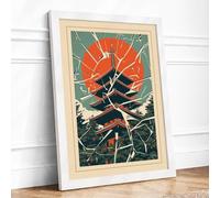 Leap Against the Sun Retro Framed Wall Art Print A2 White