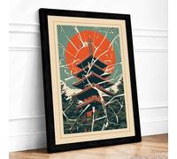 Leap Against the Sun Retro Framed Wall Art Print A4 (29.7×21cm) Black, Wall Decor for Living Room, Bedroom, Office & Home, Ready to Hang, Art Gift