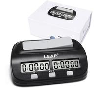 LEAP Chess Clock Digital Chess Timer Professional for Board Games Players Count Up/Down Timer with Alarm Function Black (Official Store)