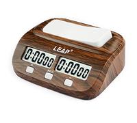 LEAP Chess Clock with Countdown Alarm Bonus and Delay Functions for Chess and 2-Player Board Games Classic Wood Grain Appearance