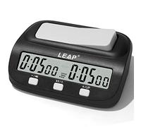 LEAP Digital Chess Clocks Timer with Bonus & Delay Countdown Function for 2-Player Board Games - Black