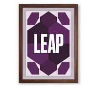 Leap Geometric Framed Wall Art Print A2 (59.4×42cm) Walnut, Wall Decor for Living Room, Bedroom, Office & Home, Ready to Hang, Art Gift