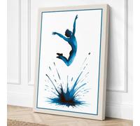 Leap Into Blue Canvas Wall Art Print 18x12 Inch