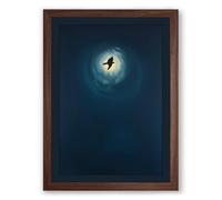 Leap Into Light Minimalist Framed Wall Art Print A1 (84.1×59.4cm) Walnut, Wall Decor for Living Room, Bedroom, Office & Home, Ready to Hang, Art Gift