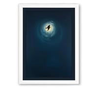 Leap Into Light Minimalist Framed Wall Art Print A2 (59.4×42cm) White, Wall Decor for Living Room, Bedroom, Office & Home, Ready to Hang, Art Gift