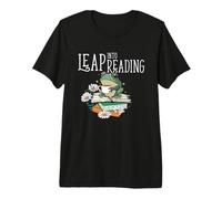 Leap Into Reading Cute Frog Bookworm Love to Read Premium T-Shirt