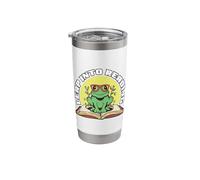 Leap Into Reading Cute Frog Bookworm Love to Read Stainless Steel Insulated Tumbler