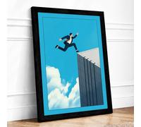 Leap of Faith Framed Wall Art Print A4 Black | Ready to Hang, Premium Gi Paper, Fade-Resistant Inks, Securely Packaged, UK Made