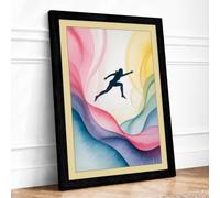 Leap of Faith Modern Framed Wall Art Print A2 (59.4×42cm) Black, Wall