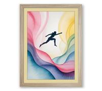 Leap of Faith Modern Framed Wall Art Print A2 (59.4×42cm) Oak, Wall Decor for Living Room, Bedroom, Office & Home, Ready to Hang, Art Gift