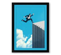 Leap of Faith Modern Framed Wall Art Print A4 (29.7×21cm) Black, Wall Decor for Living Room, Bedroom, Office & Home, Ready to Hang, Art Gift