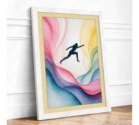 Leap of Faith Modern Framed Wall Art Print A4 (29.7×21cm) White, Wall