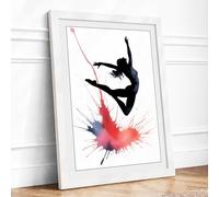 Leap of Freedom Framed Wall Art Print A1 White