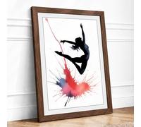 Leap of Freedom Modern Framed Wall Art Print A3 (42×29.7cm) Walnut, Wall Decor for Living Room, Bedroom, Office & Home, Ready to Hang, Art Gift