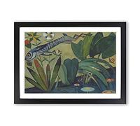 Leap of The Rabbit by Amadeo De Souza-Cardoso Framed Print | A2 Black Framed Wall Art | Ready to Hang | Modern Animal Picture | Living Room Bedroom Lounge Office