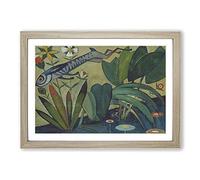 Leap of The Rabbit by Amadeo De Souza-Cardoso Framed Print | A2 Oak Framed Wall Art | Ready to Hang | Modern Animal Picture | Living Room Bedroom Lounge Office