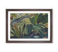 Leap of The Rabbit by Amadeo De Souza-Cardoso Framed Print | A2 Walnut Framed Wall Art | Ready to Hang | Modern Animal Picture | Living Room Bedroom Lounge Office