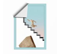 Leap Over Stairs Modern Unframed Wall Art Print A2 (59.4×42cm), Wall Decor for Living Room, Bedroom, Office & Home, Art Gift