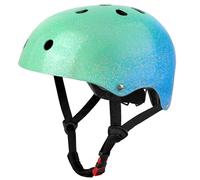 LeapBeast Adult Children's Scooter Helmet for Men Women Anti-Shock Protection for Multi-Sport Cycling Skate Roller Scooter Skateboard (Blue-Green, M)