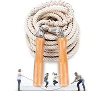 LeapBeast Groups Rope Skipping, Multiplayer rope skipping Best Team Long Jump Rope with Wooden Handle for School Sport and Outdoor Activity 5Meters -7Meters -10Meter (5M)