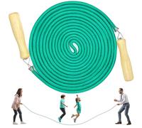 LeapBeast Groups Rope Skipping, Multiplayer rope skipping Best Team Long Jump Rope with Wooden Handle for School Sport and Outdoor Activity 5Meters -7Meters -10Meter (B Mod. - Green, 7M)