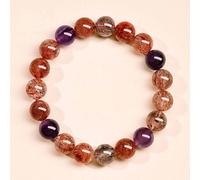 Leaper 10 MM Natural Super Seven Buddha Bead Crystal Bracelet in Brown Leaper Brown One Size