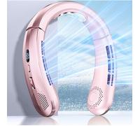 Leaper 100-Speed Portable Ultra Quiet Bladeless Neck Fan in Pink Leaper Pink