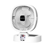 Leaper 2 in 1 Foldable Solar Powered Desktop Mini Portable Fan with Charger in White Leaper White