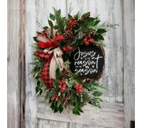 Leaper 35CM Christmas Vine Wreath Decoration Hanging Ornament in Green Leaper Green