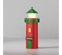 Leaper Christmas Lighthouse Shaped Bluetooth Night Light in Red Leaper Red