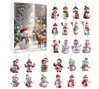Leaper Cute Snowman Acrylic Ornament Christmas Countdown Advent Calendar - Style A