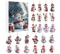 Leaper Cute Snowman Acrylic Ornament Christmas Countdown Advent Calendar - Style B