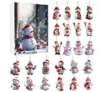 Leaper Cute Snowman Acrylic Ornament Christmas Countdown Advent Calendar - Style D