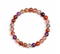 Leaper Natural Super Seven Buddha Bead Crystal Bracelet - 6mm