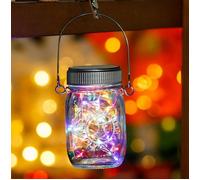Leaper Pack of 1 Mini Solar Mason Jar LED String Lights Leaper Multicolor