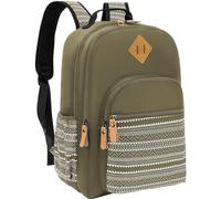 Leaper Stylish School Backpack for Girls Women - Water-resistant Travel Bag, Army Green-geometric, Large-more layers-15.6", "Travel Backpacks