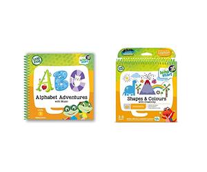 LeapFrog 460603 Alphabet Adventures Activity Book 3D, Multicoloured & 460503 Shapes and Colours Activity Book 3D, Multicoloured, 80 x 20 x 84 millimeters