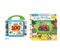 LeapFrog 601503 Learning Friends 100 Words Baby Book Educational and Interactive Bilingual Playbook Toy, Boys & Girls 1, 2, 3, 4+, Multi-Colour & On the Farm: A Push, Pull, Slide Book