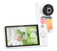 Leap Frog LF1726FHD 5.5" True 1080p FHD Display Video Baby Monitor with Long Range up to 2500ft, Pan&Tilt, Night Light, Color Night Vision, Soothing Sounds,Secure Transmission
