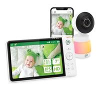 Leapfrog LF3917HD Smart WiFi Video Baby Monitor with Camera & Audio,Remote Camera Pan-Tilt-Zoom,7" HD 720p Display,110 Wide-angle view,Color Night Vision,Adaptive Touch Color Night Light,Two way talk