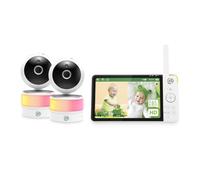 LeapFrog LF920-2HD 360 Degree Full Color Split Screen Video Monitor with 2 Cameras and Audio, Color Night Vision, Night Light, Soothing Sounds and Temperature/Humidity Sensor