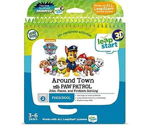 Leapfrog Preschool: Around Town with PAW Patrol Activity Book, English | Interactive PAW Patrol book teaches jobs, places and problem-solving with 3D LeapStart animation. Ages 3-6