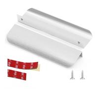 LEAPHZOT 4 Pack Adhesive Edge Finger Pull,Brushed Nickel 5.9"/150MM Overall Length Concealed Kitchen Cabinet Handle,Top Mount Flat Cabinet Pulls for Cupboard Door Drawer 6814