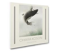 Leaping Carp Fish By Ohara Koson Exhibition Museum Asian Japanese Canvas Wall Art Print Ready to Hang, Framed Picture for Living Room Bedroom Home Office Décor, 14x14 Inch (35x35 cm)