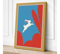 Leaping Hare Canvas Wall Art Print 24x16 Inch