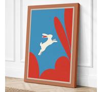 Leaping Hare Canvas Wall Art Print 30x20 Inch